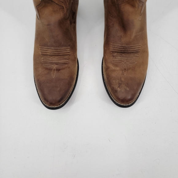 Ariat Heritage R Toe Distressed Brown Cowgirl Western Boots Size 11 EU 42.5 - Picture 5 of 16